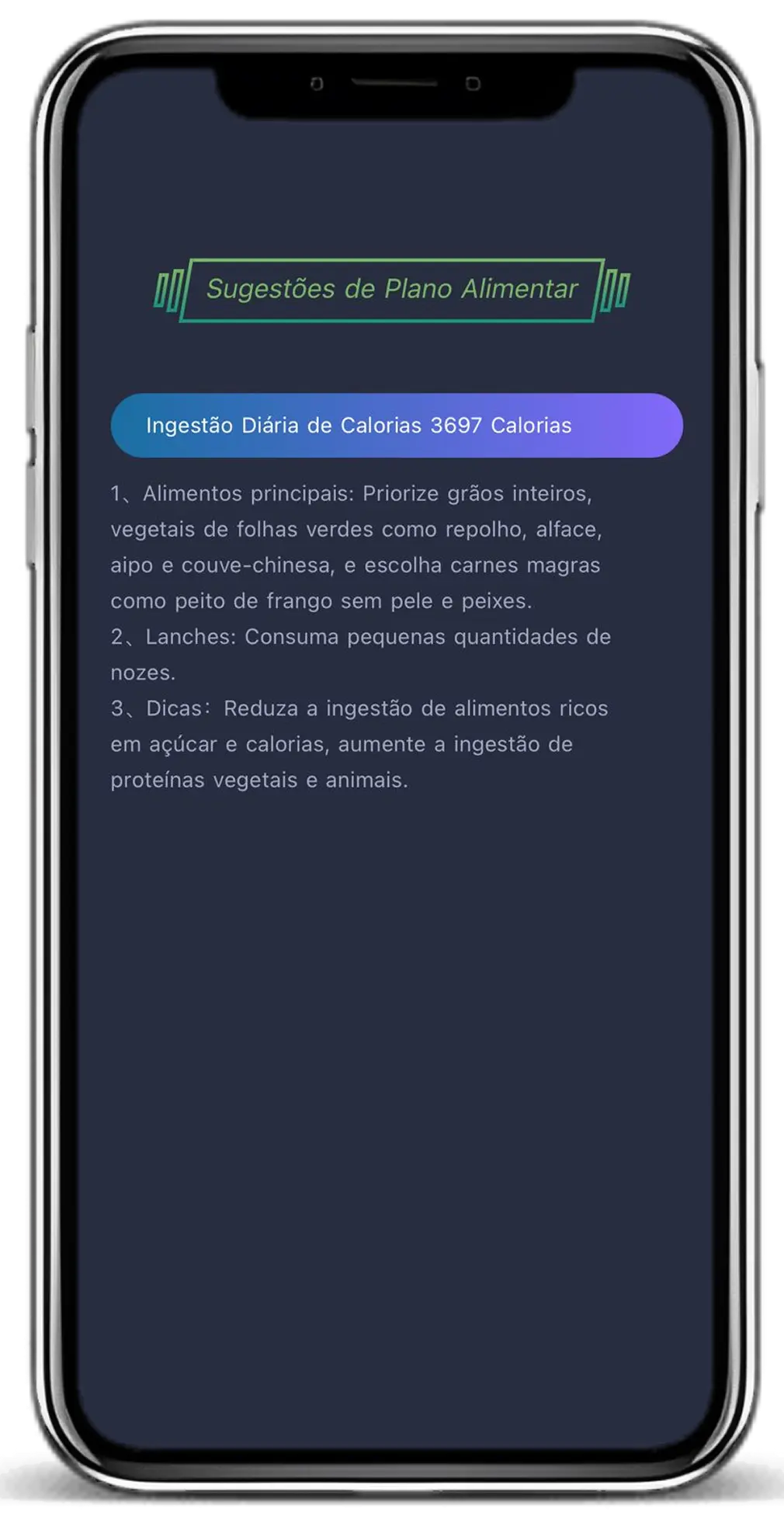 Sugestões de Plano Alimentar